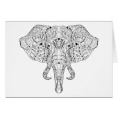 Elephant Head Doodle Sketch (Front Horizontal)