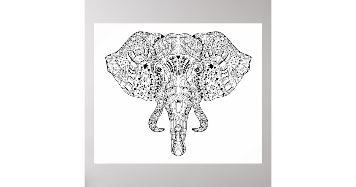 african elephant head drawing