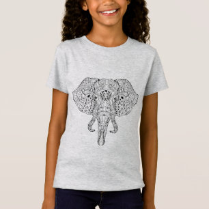 Elephant Head Doodle Sketch T-Shirt