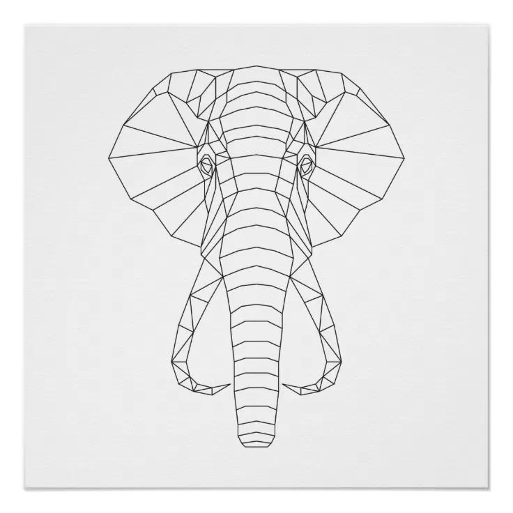 geometric elephant head