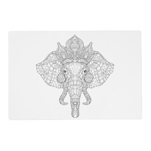 Elephant Head Zendoodle Placemat