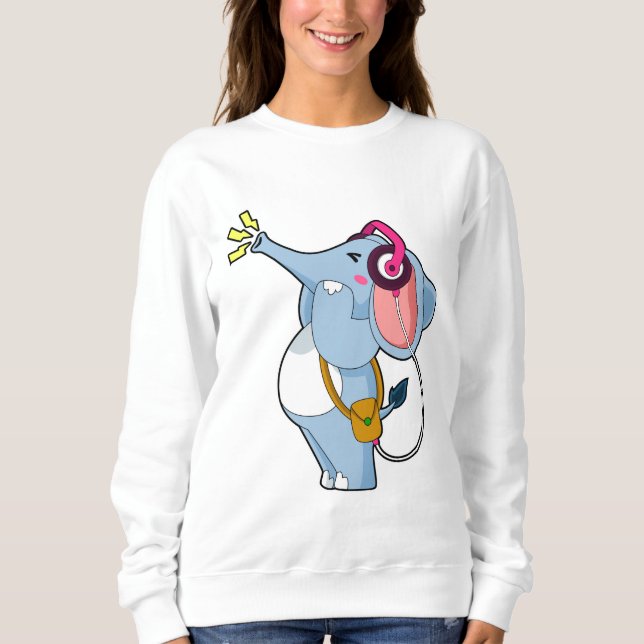 Elephant Headphone Music Sweatshirt (Front)