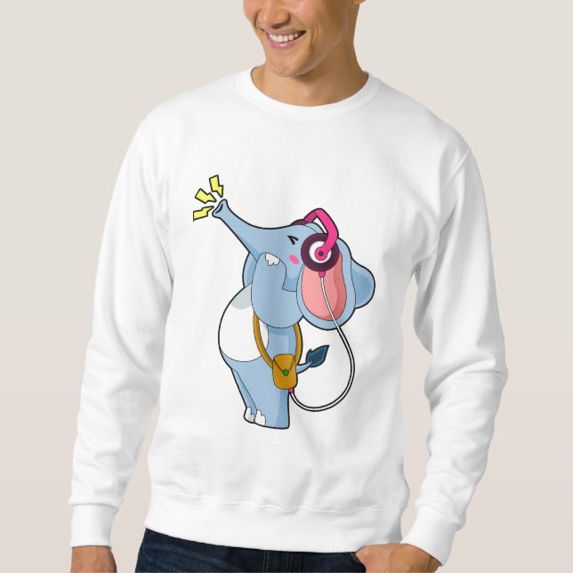 Elephant Headphone Music Sweatshirt (Front)