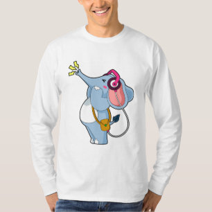 Elephant Headphone Music T-Shirt