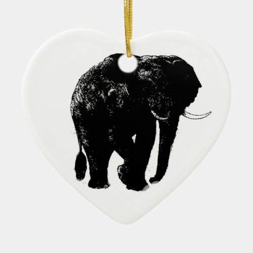 Elephant Heart Ceramic Ornament