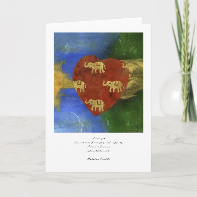 Elephant Heart Holiday Card (Front)