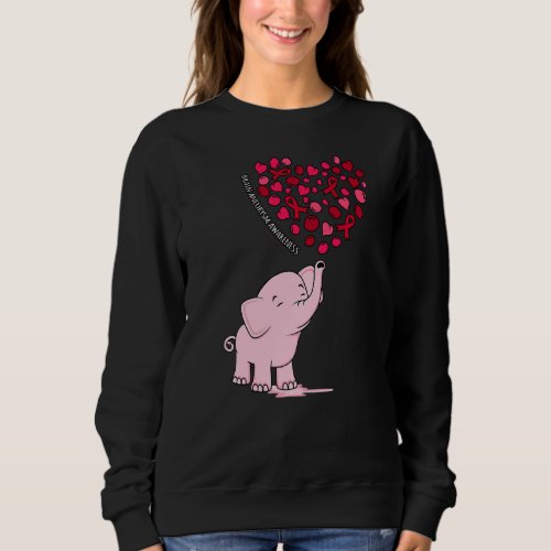 Elephant Heart Ribbon Brain Aneurysm Awareness Mon Sweatshirt