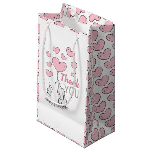 Elephant Hearts Baby Shower Thank You Favor Small Gift Bag