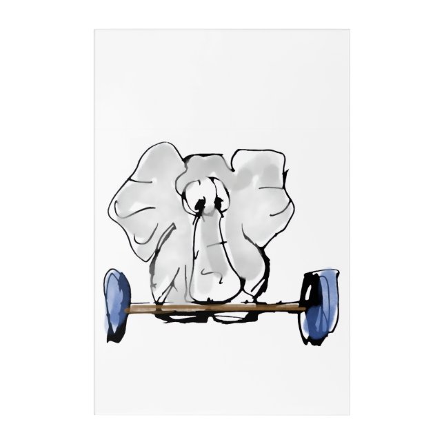Elephant Heavy Lifter Acrylic Print (Front)