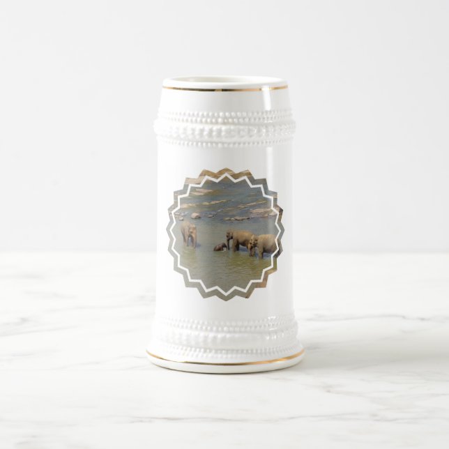 Elephant Herd  Beer Stein (Center)
