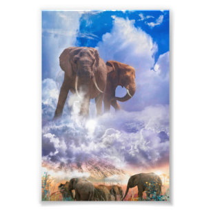 ELEPHANT HERD SPIRITS OF Mount Kilimanjaro Photo Print