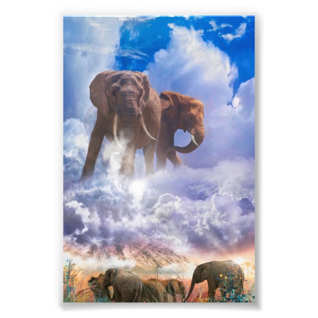 ELEPHANT HERD SPIRITS OF Mount Kilimanjaro Photo Print (Front)