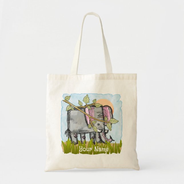 Elephant Hiding Tote Bag (Front)