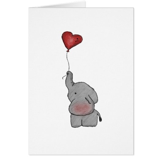 Elephant Holding Balloon Cards (Front)