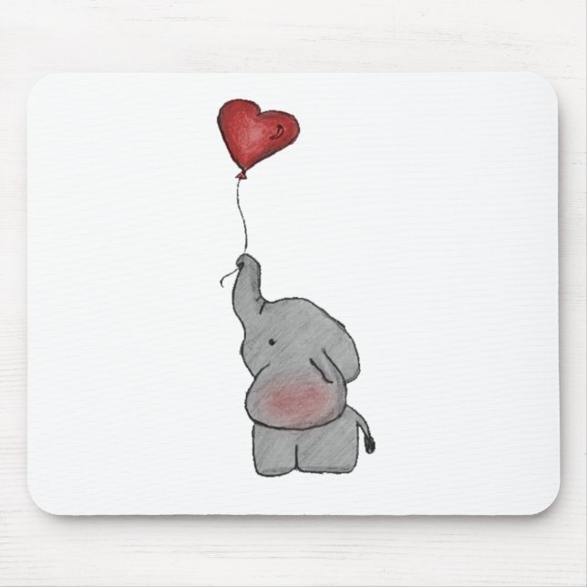 Elephant Holding Balloon Mouse Pad (Front)