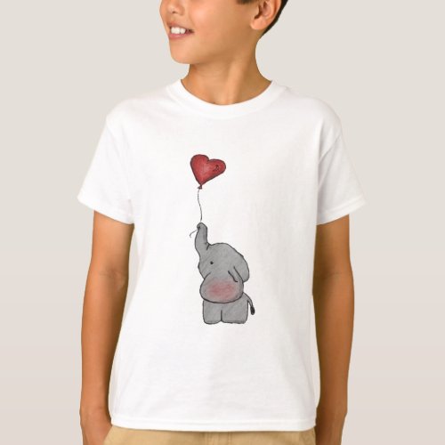 Elephant Holding Balloon T_Shirt