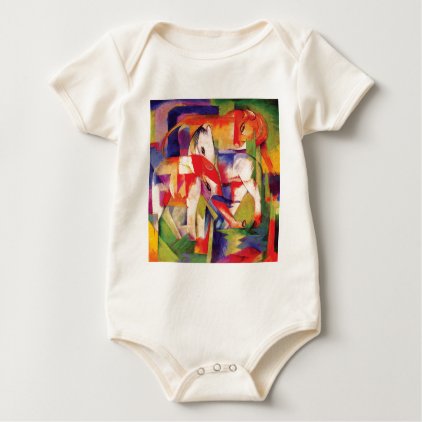 Elephant, Horse, Cattle, Winter by Franz Marc Baby Bodysuit