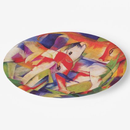 Elephant, Horse, Cattle, Winter by Franz Marc Paper Plate