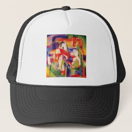 Elephant, Horse, Cattle, Winter by Franz Marc Trucker Hat