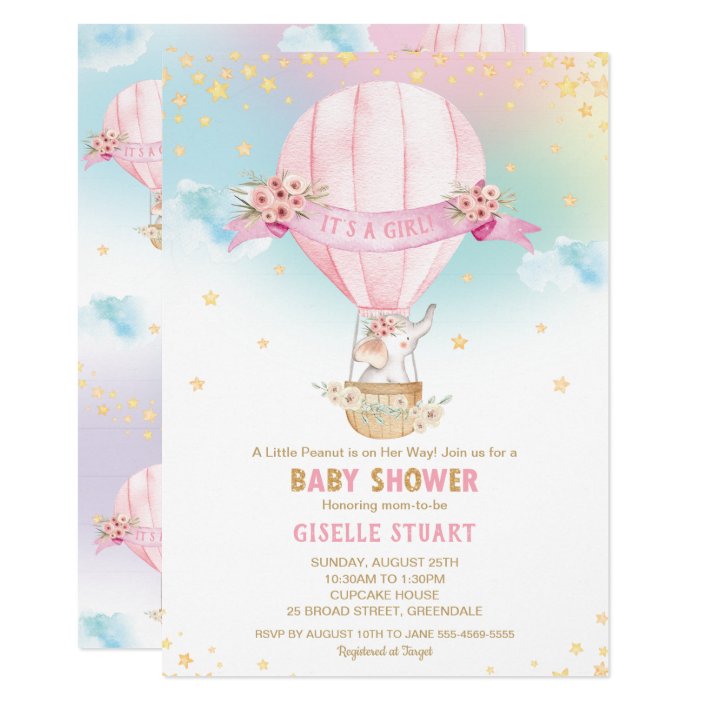 elephant hot air balloon baby shower