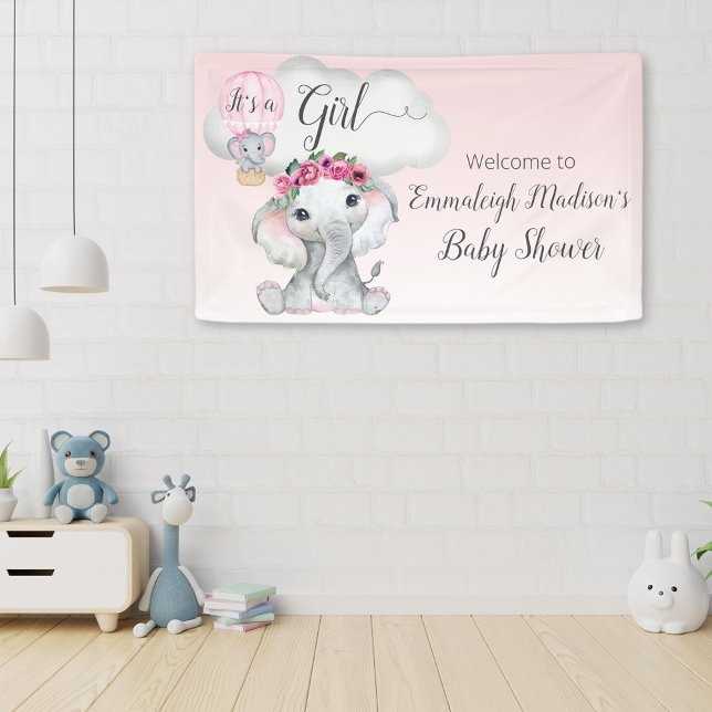 Elephant Hot Air Balloon Baby Shower Welcome Sign (Creator Uploaded)