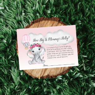 Elephant Hot Air Balloon Mom's Belly Size Baby Enclosure Card
