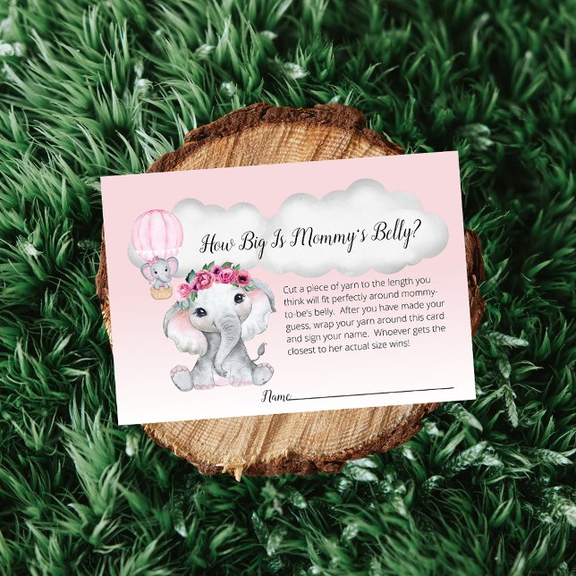 Elephant Hot Air Balloon Mom's Belly Size Baby Enclosure Card (Creator Uploaded)