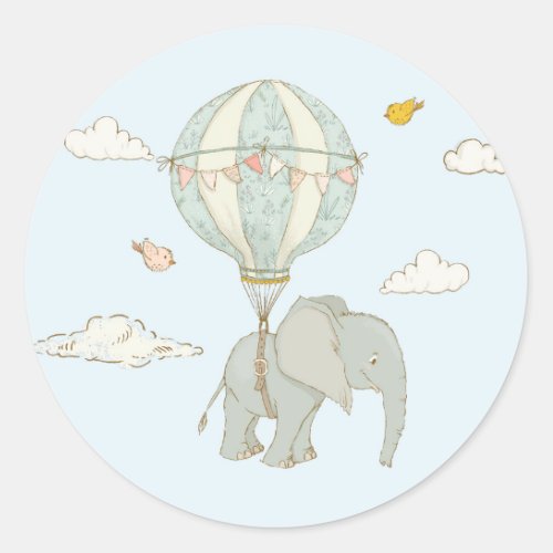 Elephant Hot Air Balloon stickers