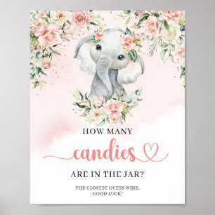 Elephant How Many Candies Are In The Jar game Poster