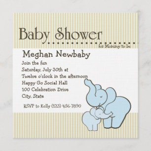 Elephant Hugs Baby Shower Invitation