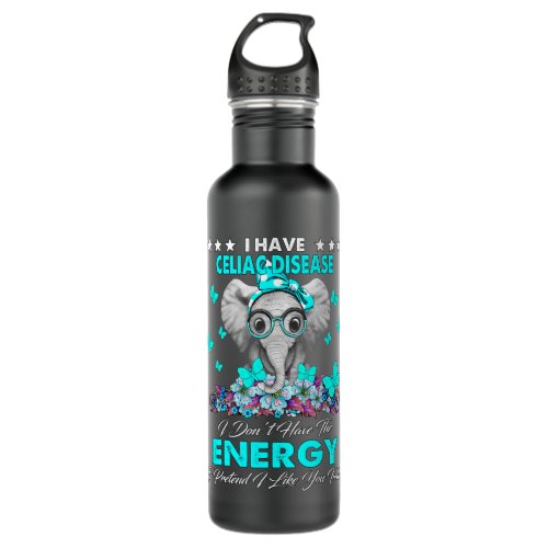Elephant I Have Celiac Disease Awareness Gifts Stainless Steel Water Bottle