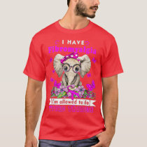 Elephant I have Fibromyalgia Awareness Ribbon Flow T-Shirt