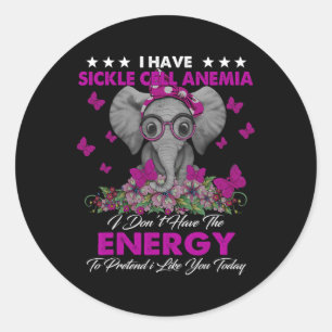 Elephant I Have Sickle Cell Anemia Awareness Gifts Classic Round Sticker