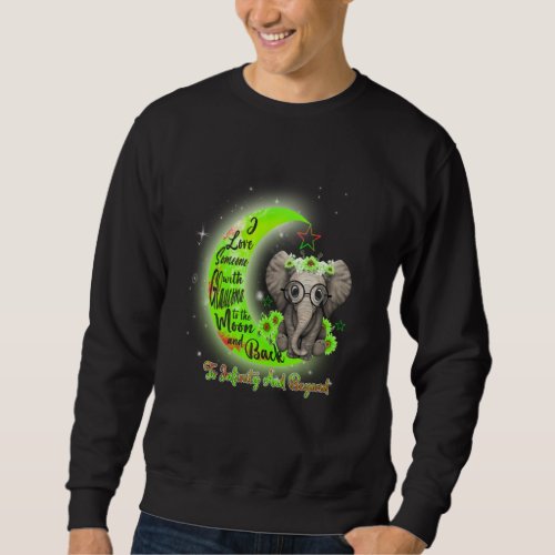 Elephant I Love Someone With Glaucoma To The Moon  Sweatshirt
