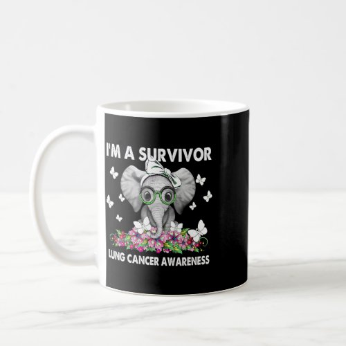 Elephant Im a Survivor Lung Cancer Awareness Coffee Mug