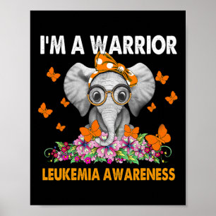 Elephant I’m A Warrior Leukemia Awareness Poster