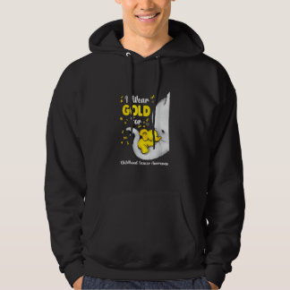 Elephant I Wear Gold Ribbon For Childhood Cancer A Hoodie