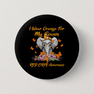 Elephant I Wear Orange For My Cousin Rsd Crps Awar Button
