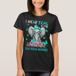 Elephant I Wear teal For Celiac Disease Awareness T-Shirt