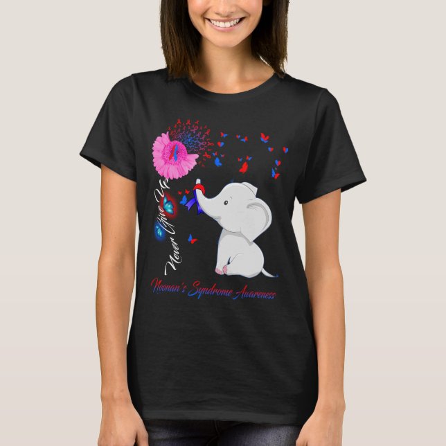Elephant I Wear while For Noonan's Syndrome Awaren T-Shirt (Front)
