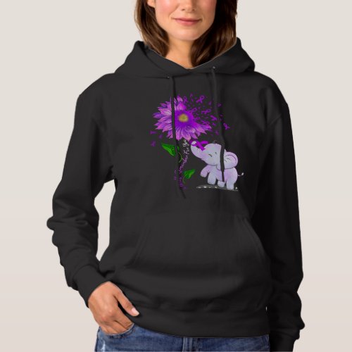 Elephant I Will Remember For You Sunflower Alzheim Hoodie