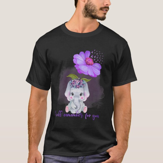 Elephant I Will Remember For You Sunflower Heimerh T-Shirt (Front)