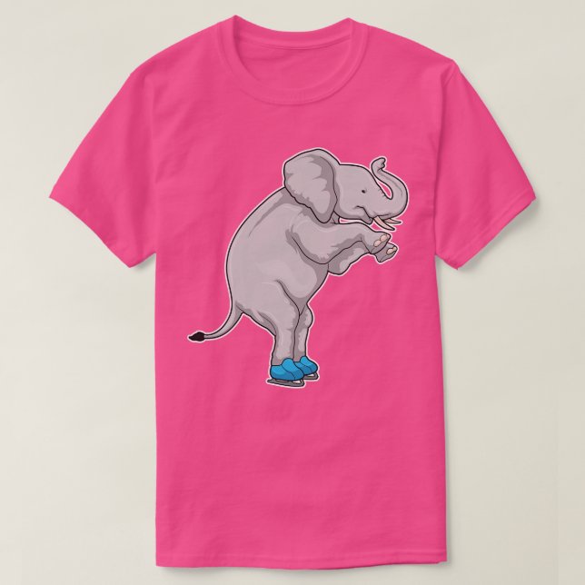 Elephant Ice skating Ice skates 2 T-Shirt (Design Front)