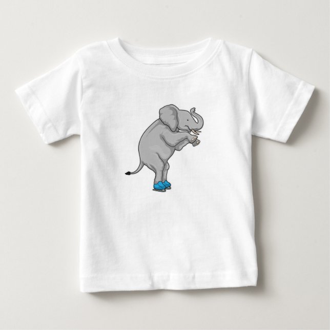 Elephant Ice skating Ice skates Baby T-Shirt (Front)