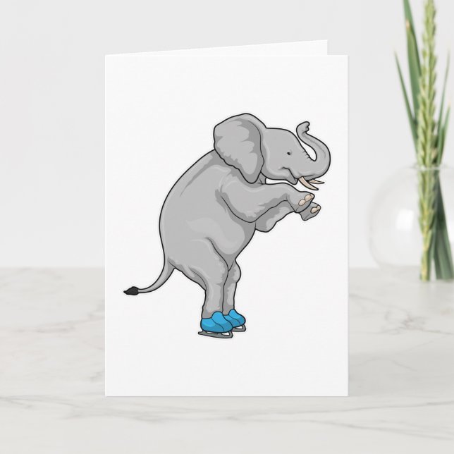 Elephant Ice skating Ice skates Card (Front)