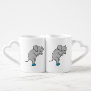 Elephant Ice skating Ice skates Coffee Mug Set