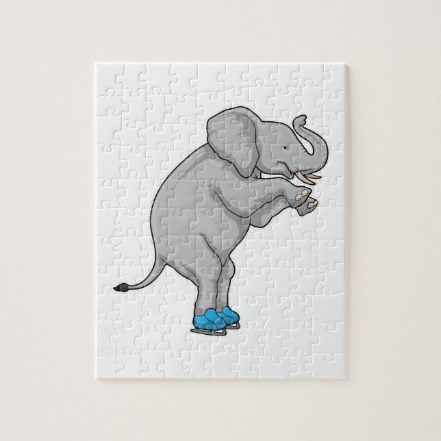 Elephant Ice skating Ice skates Jigsaw Puzzle (Vertical)
