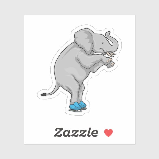 Elephant Ice skating Ice skates Sticker (Sheet)