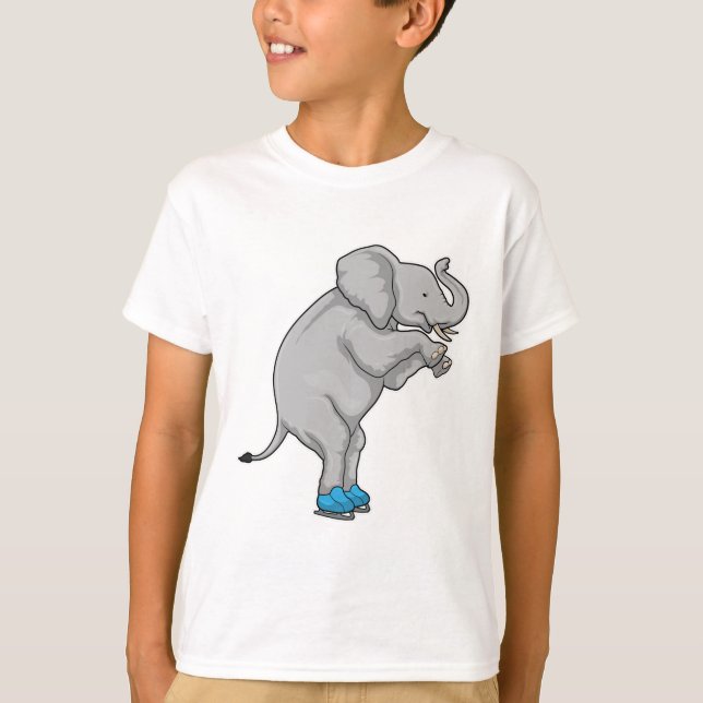 Elephant Ice skating Ice skates T-Shirt (Front)