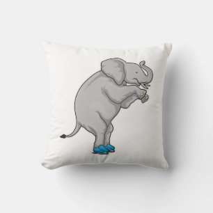 Elephant Ice skating Ice skates Throw Pillow